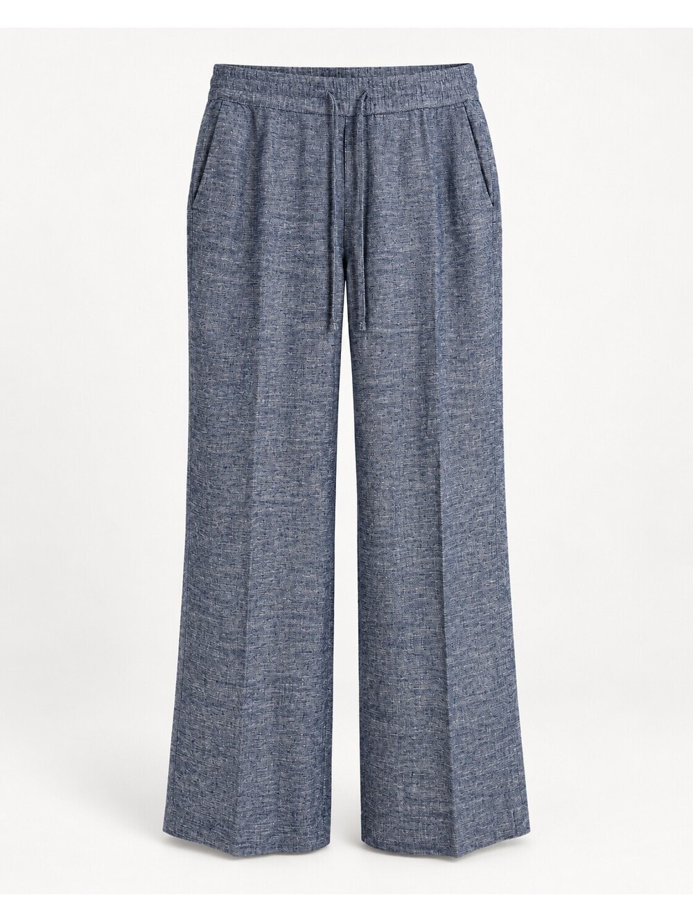 Ann Taylor Factory Blue Linen Blend Wide Leg Drawstring Pants Women S